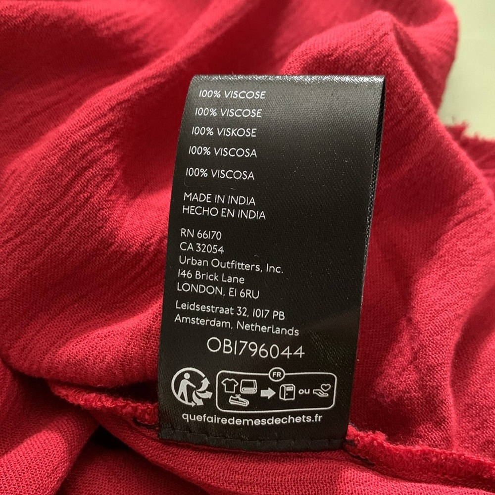 Free People Flowy Raspberry Red Women's Blouse - Picture 8 of 8